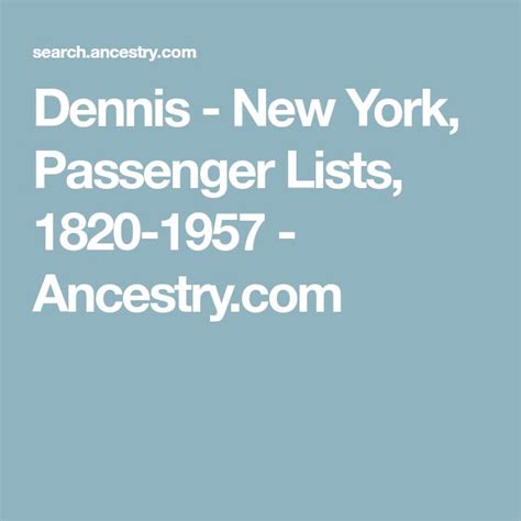 dennis new york passenger lists 1820 1957 hudson