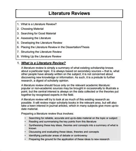 research paper literature review sample  research proposal
