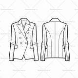 Blazer Flat Jacket Tailored Breasted Double Drawing Template Fashion Sketches Illustrator Illustration Sketch Women Woman Pattern Templates Drawings Flats Getdrawings sketch template