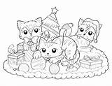 Coloring Christmas Cat Pages Printable Colouring Kitty Dog Kids Printables Museprintables Pdf Adult Visit Choose Board sketch template