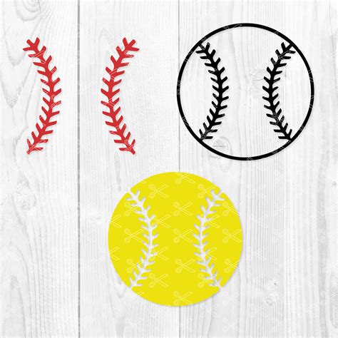 softball svg dxf png cut files  cricut  sihouette etsy