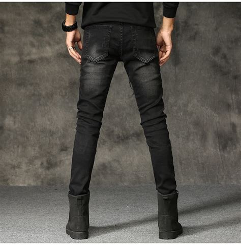 black ripped slim fit jeans rebelsmarket
