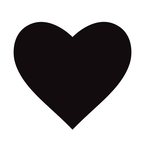 flat black heart icon isolated  white background vector illustration