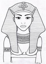 Egypt Cleopatra Ancient Hatshepsut Coloriage Cleopatre Egitto Sketchite Egipto sketch template