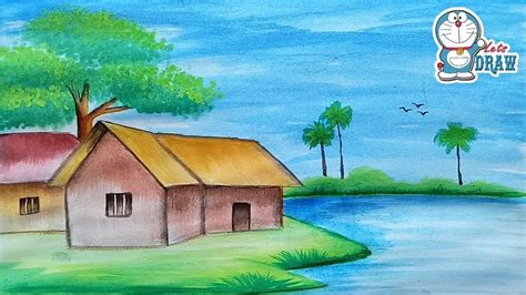 draw  scenery landscape  water color  beginners