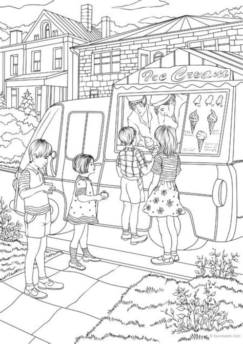 coloring page ice cream truck  popular svg design