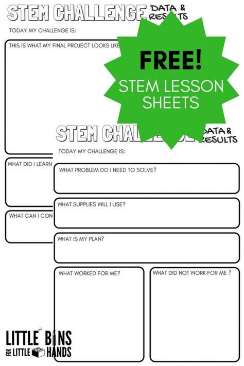 stem worksheets  printable pack stem challenges science
