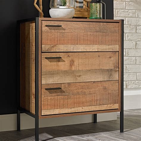 hoxton  drawer chest distressed oak effect drawers bedroom storage