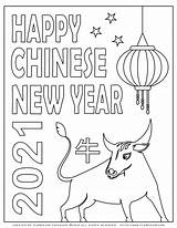 Year Chinese Coloring 2021 Pages Planerium Happy Ox Lunar Kids Login Templates English Poster Printables sketch template