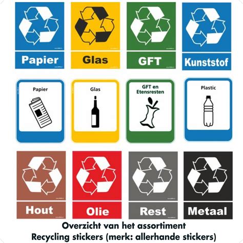 glas afval pictogram sticker bolcom