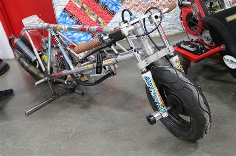 oldmotodude mini drag bike  display     motorcycle show portland