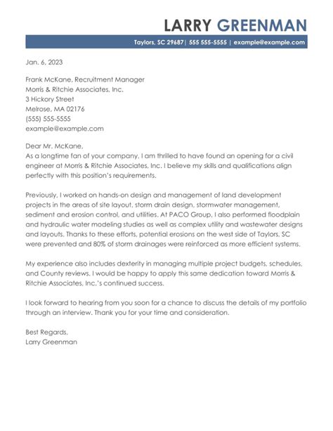 engineering cover letter examples