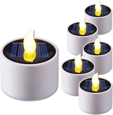sets  solar tea lights waterproof rechargeable flameless led candle lights