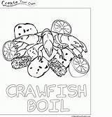 Boil Crawfish Gras Mardi Getdrawings sketch template