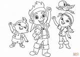 Jake Coloring Pirates Neverland Pages Printable Pirate Halloween Jack Colouring Team Izzy Color His Never Land Friends Print Skully Cubby sketch template