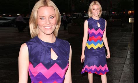 Elizabeth Banks Steps Out In Youthful Colour Block Dress