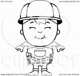 Girl Handy Smiling Boy Clipart Coloring Cartoon Outlined Vector Cory Thoman Royalty sketch template