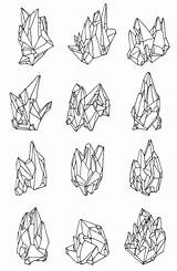 Mineral Minerals Geometrisk Crystalline sketch template