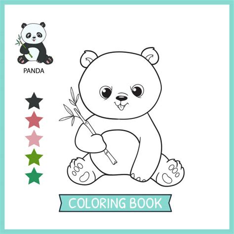 bamboo panda coloring page illustrations royalty  vector graphics