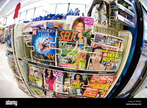 tabloid sensational news stories magazine rack   store united