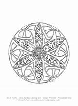 Celtic Mandala Mandalas Adults Foxvox sketch template