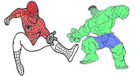 coloring pages spiderman  hulk coloring book  kids youtube