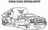 Coloring Pages Truck Trailer Ford Trucks F450 Horse Pick Trailers Cattle Pickup Dodge Template Printable Visit Kids Semi Cars Fire sketch template