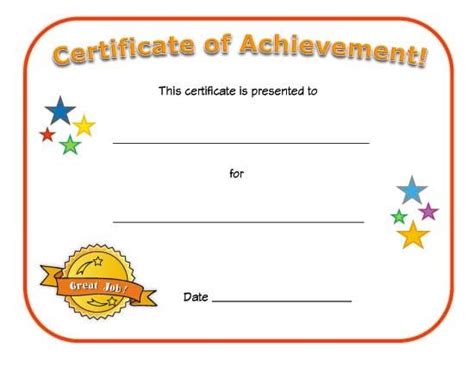 blank certificate  achievement certificate  achievement template