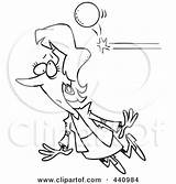 Cartoon Knocking Businesswoman Ball Outline Toonaday Royalty Illustration Rf Clip Knock Clipart sketch template