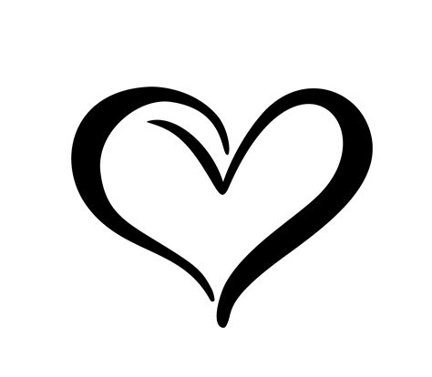 hand drawn heart love sign romantic calligraphy vector illustration icon symbol   shirt