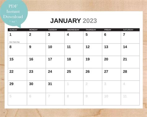 printable calendar  month calendar yearly monthly etsy
