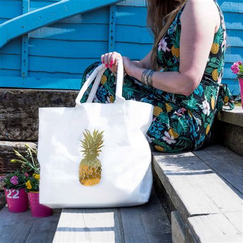 Beach Bag Pineapple Print By Love Lammie And Co