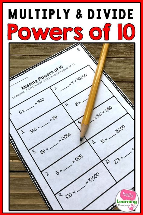 powers   worksheets elementary math games project based learning