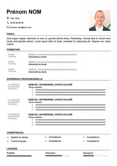 modele de cv facile  editer avec word telecharger gratuit