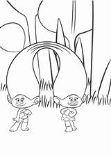 Trolls Coloring Pages Twins Bubakids Cartoon Thousands Concerning Line sketch template