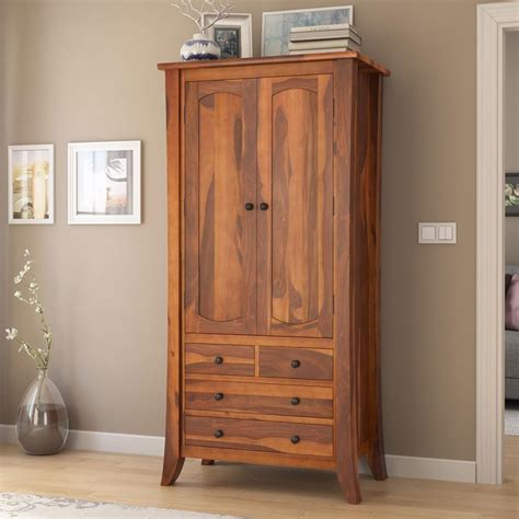 real wood armoire wardrobe closet  solid wood optional shelves  universal wardrobe