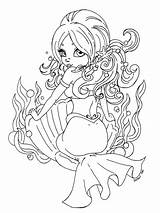Mermaid Coloring Pages Cute Girl Pinup Colouring Jadedragonne Deviantart Girls Chibi Printable Christmas Mermaids Kids Print Anime Color Adults Shell sketch template