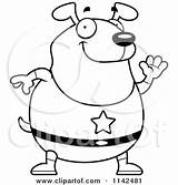 Chubby Waving Dog Super Clipart Cartoon Cory Thoman Outlined Coloring Vector 2021 sketch template