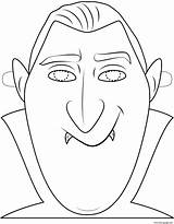 Halloween Coloring Mask Outline Dracula Pages Printable sketch template