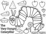 Caterpillar Hungry Coloring Very Pages Colouring Sheets Printable Food Kids Story Everfreecoloring sketch template