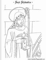 Scholastica Catholic Saints Pogge Theresa Saintes Feast Gertrude Sainte sketch template