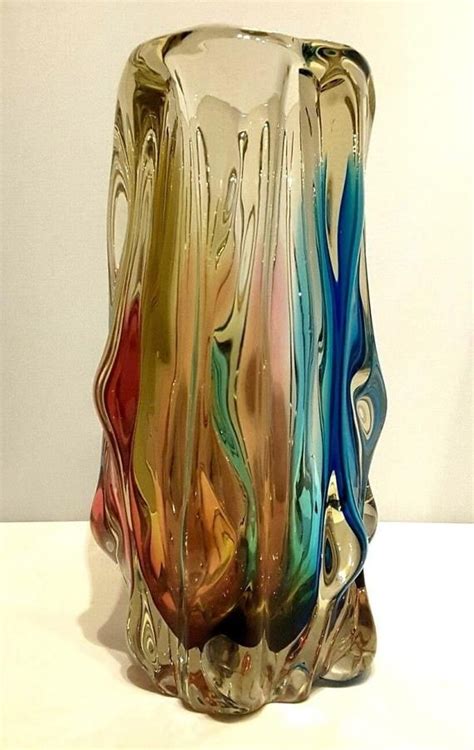 ~sanyu Japan~ ~rare~ ~fantasy Glass~ ~harlequin~rainbow~ ~mid Century