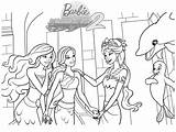 Barbie Coloring Mermaid Pages Mermaids Print Princess Printable Kids Template sketch template