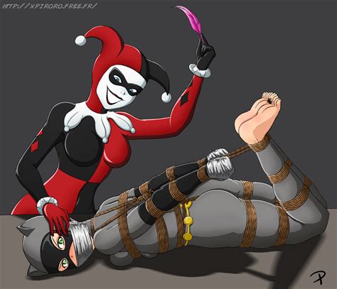 Catwoman And Harley Quinn Tickling Superhero Foot Fetish