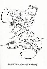 Coloring Tea Party Mad Hatter Pages Alice Wonderland Boston Drawing Hatters Having Cartoon Disney Color Drawings Colorluna Printable Fancy Getcolorings sketch template