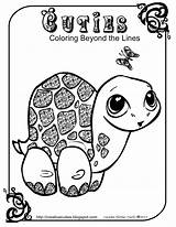 Coloring Pages Baby Turtle Cuties Pet Shop Animal Littlest Cutie Kids Printable Colouring Cute Adult Creative Print Lps Turtles Quirkyartistloft sketch template