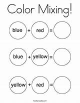 Mixing Coloring Color Preschool Colors Worksheet Colours Pages Purple Primary Printable Secondary Twistynoodle Worksheets Kids Chart Activities Green Things Colour sketch template