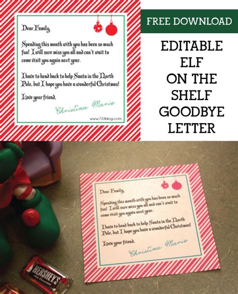 shelf elf goodbye letter inspiration  simple