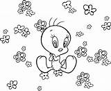 Coloring Tweety Flower Wecoloringpage Pages sketch template