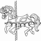 Carousel Horse Coloring Pages Pony Carnival Printable Color Getcolorings sketch template